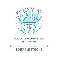 icône de concept d'hydrogène comprimé froid et cryo vecteur