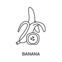 banane ligne icône dans vecteur, tropical fruit illustration vecteur