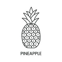 ananas ligne icône dans vecteur, tropical fruit illustration vecteur