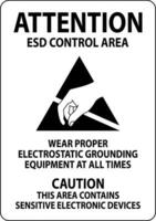 esd contrôle zone signe attention - porter correct électrostatique mise à la terre équipement à tout fois. mise en garde cette zone contient sensible électronique dispositifs vecteur