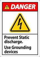 danger signe prévenir statique décharge, utilisation mise à la terre dispositifs vecteur