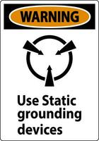 avertissement signe utilisation statique mise à la terre dispositifs vecteur