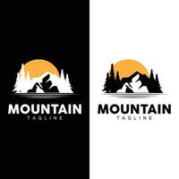 Montagne logo Facile illustration silhouette modèle vecteur conception