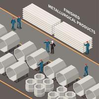illustration vectorielle de composition isométrique de l'industrie métallurgique vecteur