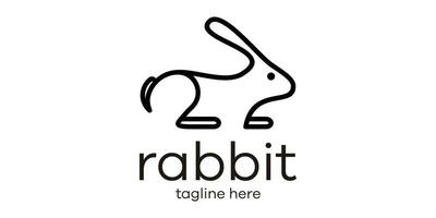 Créatif lapin ligne logo vecteur illustration