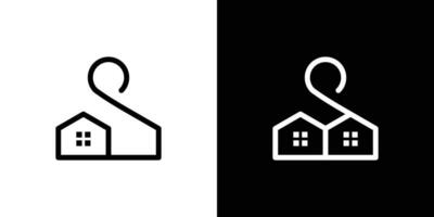 logo conception inspiration pour vêtements cintres combiné avec le maison. vecteur