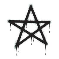 spray graffiti star symbole peint en noir sur blanc. symbole étoile. isolé sur fond blanc. illustration vectorielle vecteur