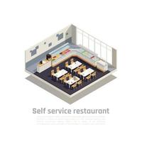 illustration vectorielle de restaurant libre-service vecteur