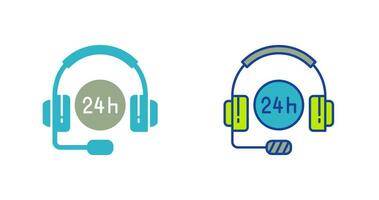 icône de vecteur de support 24 heures sur 24