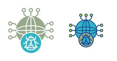 icône de vecteur mondial de logiciels malveillants