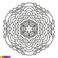 mandala art pour coloration livre. nettoyer décoratif rond ornement. Oriental modèle, vecteur illustration coloration livre page. circulaire modèle dans forme de mandala pour henné, Mehndi, tatouage, décoration.