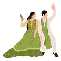 vecteur Indien mariage couple illustration pour mariage invitation carte