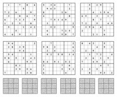 sudoku Jeu ensemble avec réponses vecteur. vecteur