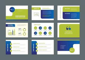 conception de guide de brochure de présentation d'entreprise ou curseur de vente de pitch deck vecteur