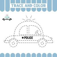 tracé éducatif page pour enfants. trace police. écriture entraine toi activité feuille de travail pour enfants d'âge préscolaire. vecteur