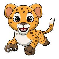 mignonne léopard dessin animé sur blanc Contexte vecteur