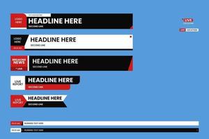 ensemble de modèle graphique du tiers inférieur. bannières de télévision pour les nouvelles. vecteur
