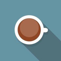 tasse de café icône plate avec ombre portée, illustration vectorielle vecteur