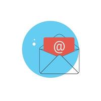 icône de la ligne avec élément graphique plat de l'illustration vectorielle de poste e-mail lettre vecteur