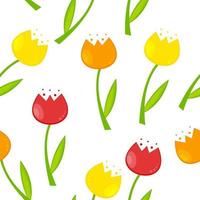 Floral pattern sans soudure de fond avec illustration vectorielle de tulipes vecteur