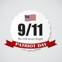 patriot day l'étiquette 11-9, nous n'oublierons jamais vecteur