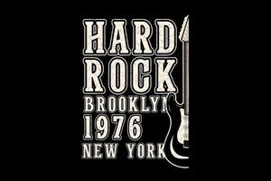 conception de typographie hard rock brooklyn vecteur