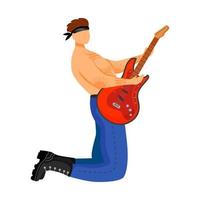 illustration vectorielle de guitariste plat couleur vecteur