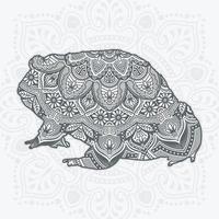 vecteur de mandala de grenouille. éléments décoratifs vintage. motif oriental,