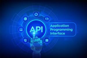 api. interface de programmation d'applications, outil de développement logiciel. vecteur