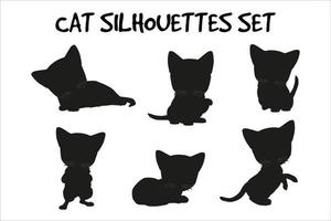 méga ensemble de vecteur de silhouettes de chat