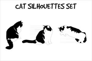 silhouettes de vecteur de chats