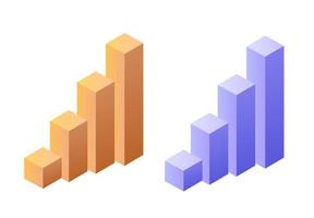 objet isométrique de chat de graphique de statistiques pour vecteur