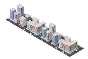 mégalopole urbaine isométrique vue de dessus de la ville vecteur