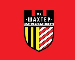 shakhtyor Soligorsk club symbole logo biélorussie ligue Football abstrait conception vecteur illustration avec rouge Contexte