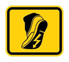 mise en garde signe utilisation antistatique chaussure symbole vecteur