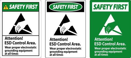 sécurité premier signe attention esd contrôle zone porter correct électrostatique mise à la terre équipement à tout fois vecteur