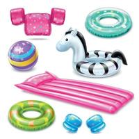 accessoires de natation gonflables pour enfants vector illustration