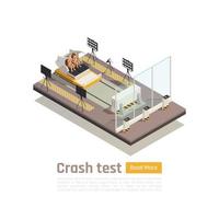 crash test mannequins composition vector illustration