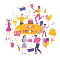 illustration vectorielle de composition plate anniversaire vecteur