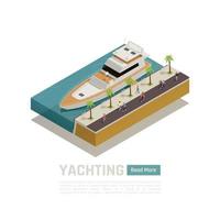 illustration vectorielle de yachting bannière isométrique vecteur