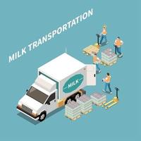 illustration vectorielle de lait transport concept vecteur