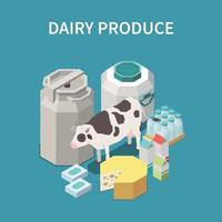 illustration vectorielle de produits laitiers concept vecteur