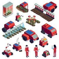 illustration vectorielle de collection d'icônes d'automatisation de l'agriculture vecteur