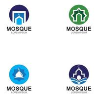 modèle de symbole ou d'icône de logo de mosquée moderne