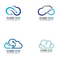 L'icône du logo de la technologie cloud template.cloud symbole avec motif de circuit