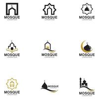 modèle de symbole ou d'icône de logo de mosquée moderne