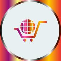 icône de vecteur de magasinage mondial