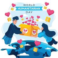 journée mondiale de l'aide humanitaire avec concept d'aide vecteur