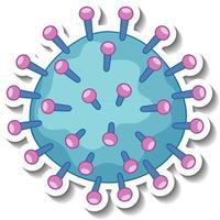 conception d'autocollants avec signe de coronavirus ou de virus isolé vecteur