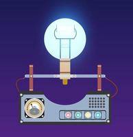 illustration rétro ampoules signe machine environnementale vecteur